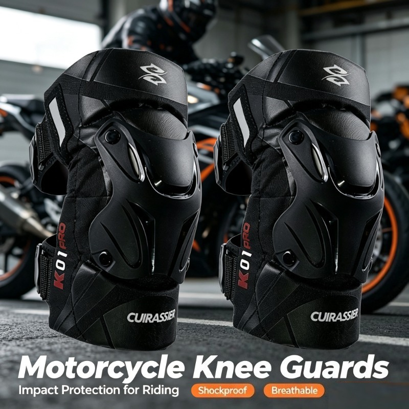 Mountain Biking Knee Pads - 2Pcs Motorcycle Knee Pads Shock Absorbing