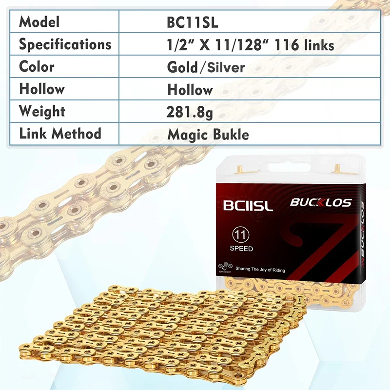 BUCKLOS 11 Speed MTB Chain 116 - đánh giá và giá Mountain Biking Bc